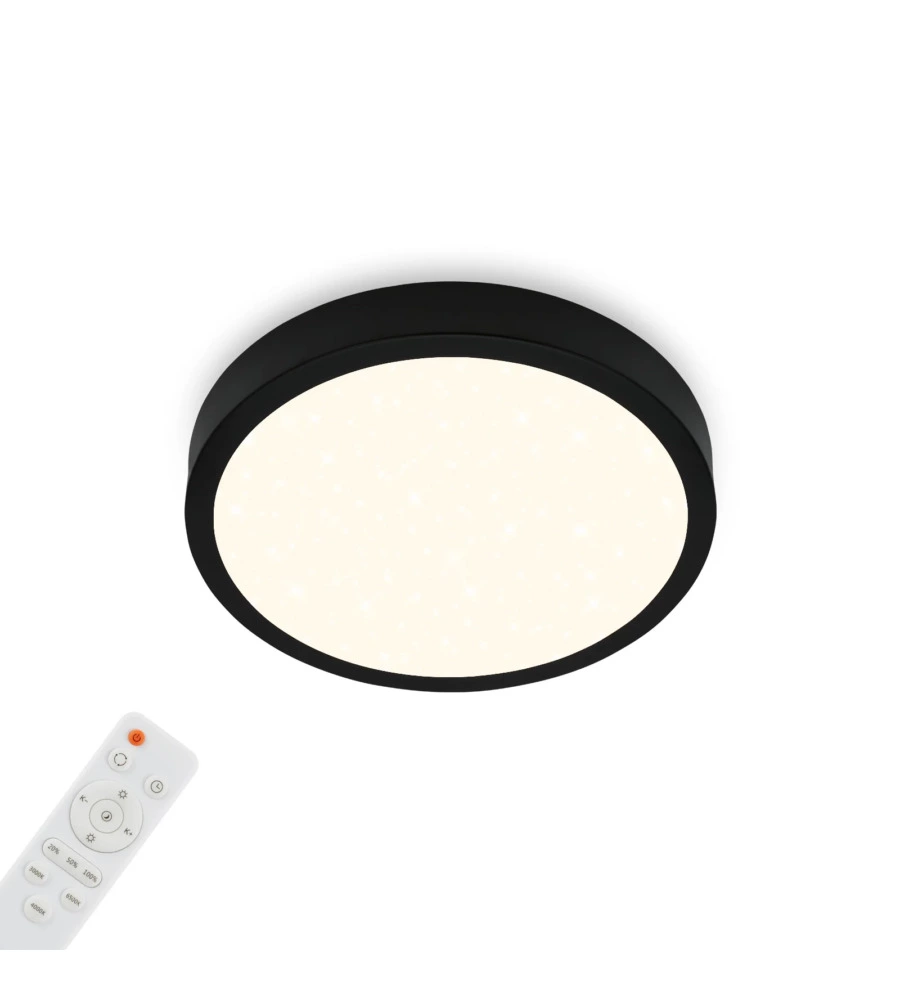 PLAFONIERA A LED RUNA - LED CCT NERO - D. 38 CM